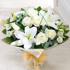 Funeral Bouquet with ribbon - international