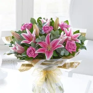 Pink Rose and Lily Sympathy