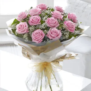 Heavenly Pink Rose Hand-tied