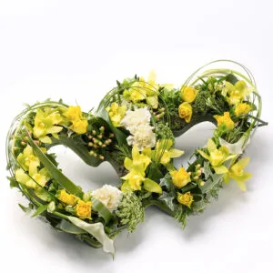 Double Heart Tribute Yellow