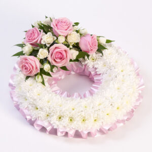 Traditional Wreath - Pink & White