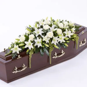 Lily and Rose Casket Spray White