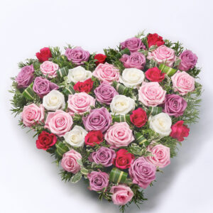 Mixed Rose Heart Red & Pink