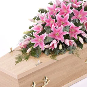 Lily Casket Spray Pink