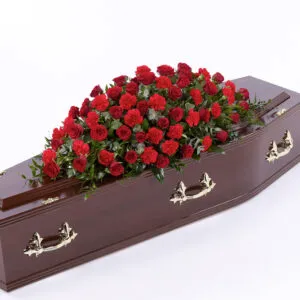 Rose and Carnation Casket Spray Red