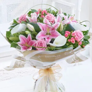 Pink Rose & Calla Lily Hand-tied