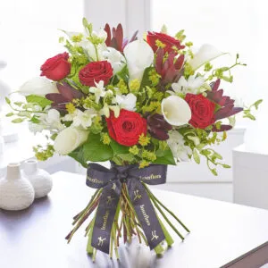 Red Rose and White Calla Lily (AVAILABLE NEXT DAY)