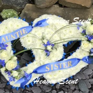 Double Heart White & Blue