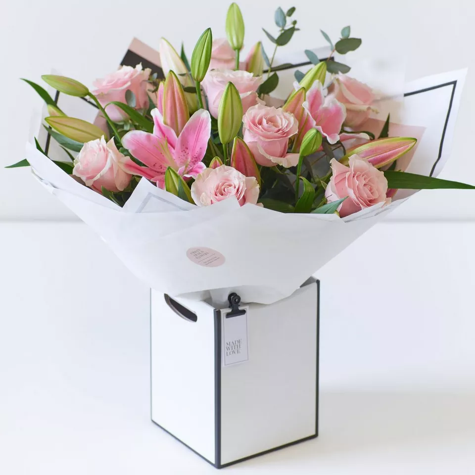 Simply Beautiful - Luxury Pink Rose and Lily Bouquet
