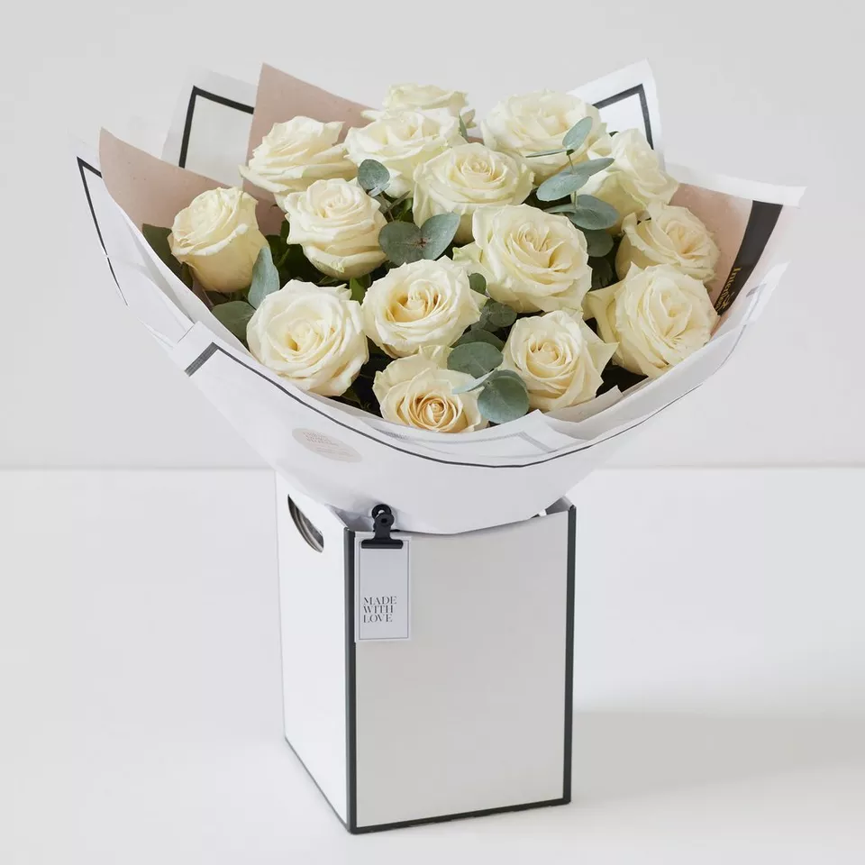 Simply Beautiful –  White Rose Bouquet