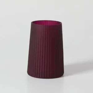 Deep Purple Ridged Glass Vase